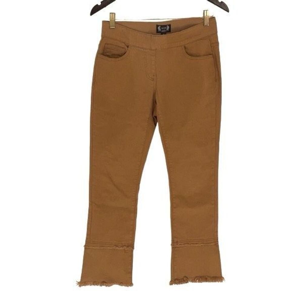 A.Z.I‎ Womens Double Frayed Hem Cotton Blended Pullon Jeans Tan Size 4
